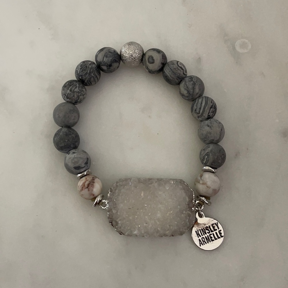 Kinsley Armelle beaded druzy bracelet.